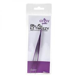 Gypsy Ultra Fine E-Z Tweezy precision tweezers in a purple and white retail blister pack.