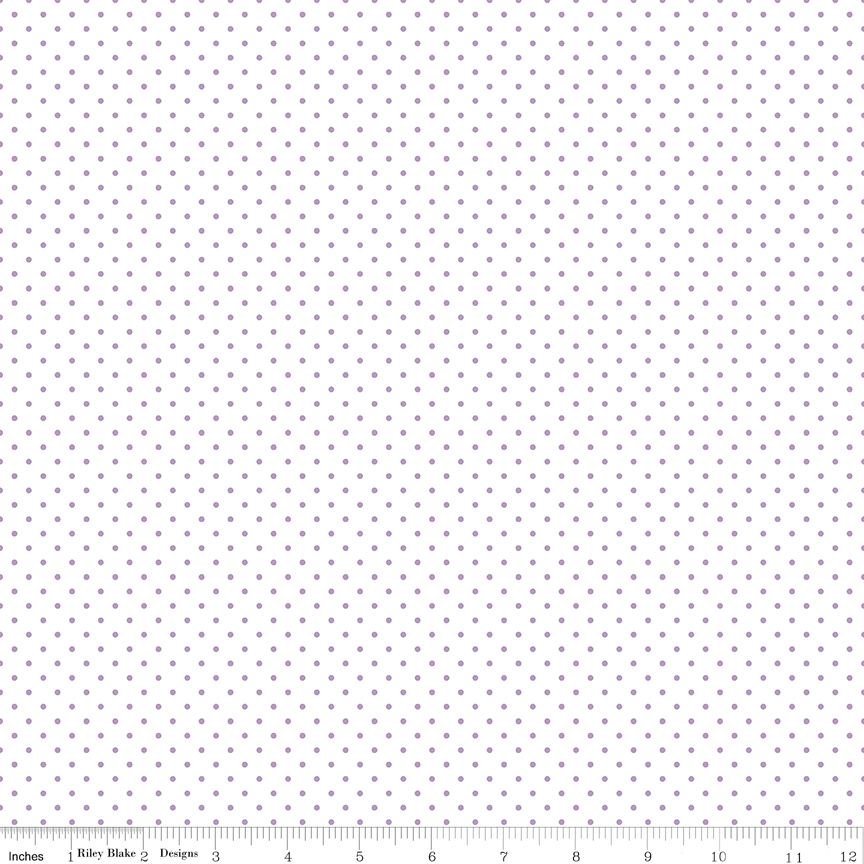 White fabric with lavender dots