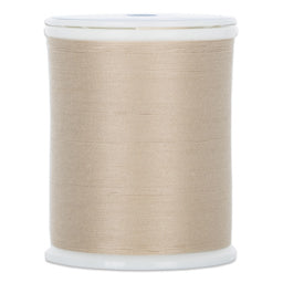 A spool of light beige or cream-colored thread wound on a white plastic core, shown against a plain white background.