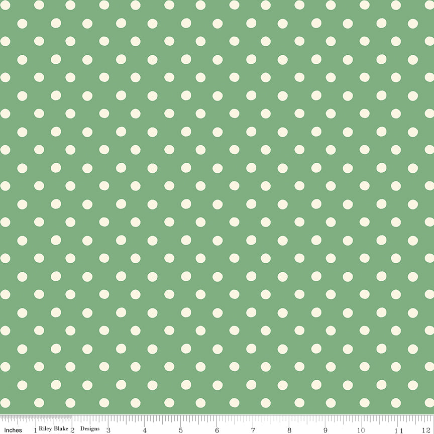 This fabric print features an array of polka dots.