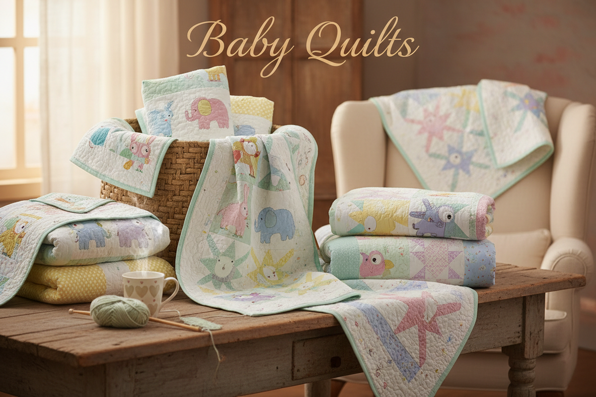 Handmade baby quilts or custom baby quilts from Green Acres Timber and Threads