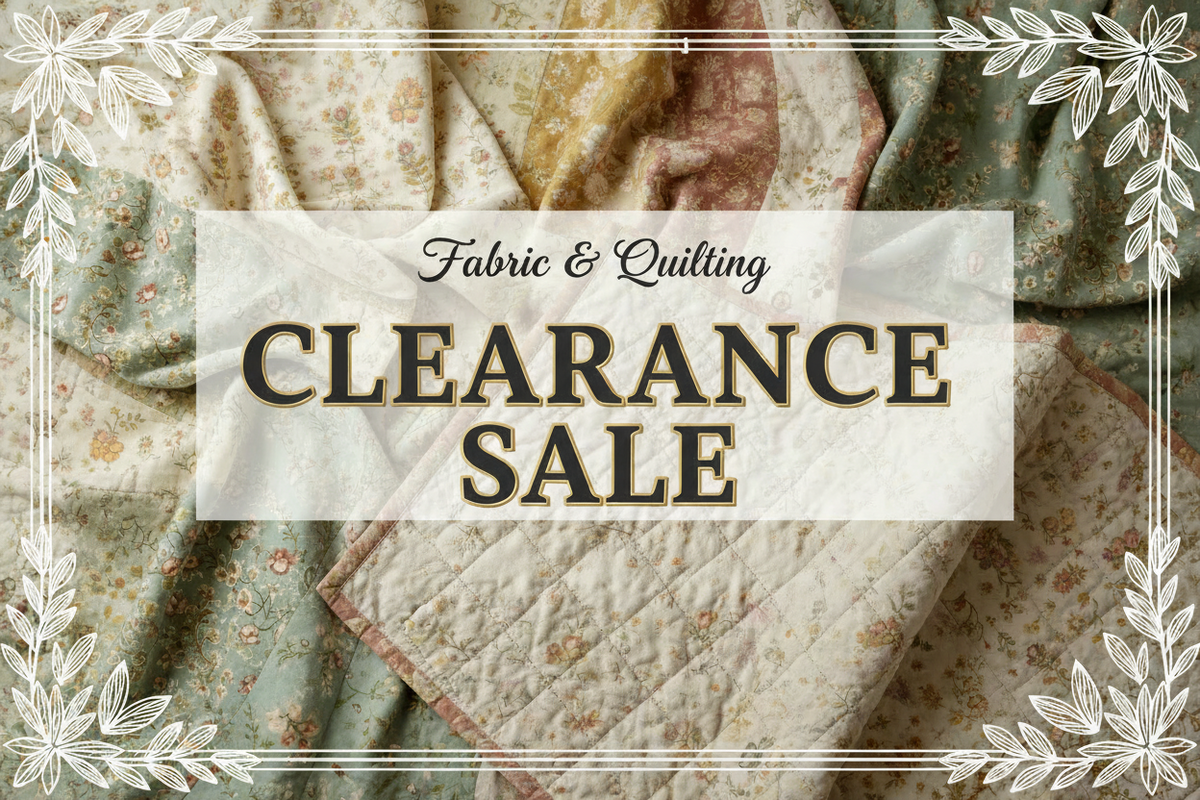 Colorful assorted fabric scraps and quilting materials available in the clearance section at Green Acres Timber and Threads
