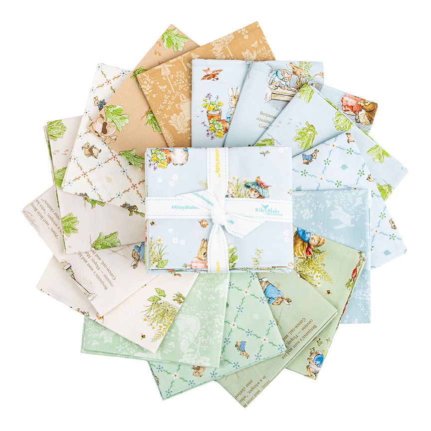Peter Rabbit and Benjamin Bunny Fat Quarter Bundle, 15 Pcs.