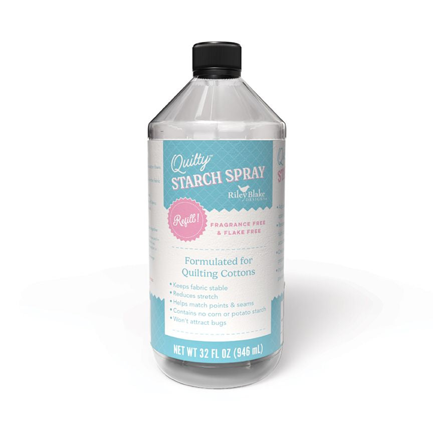 Quilty Starch Spray bottle with label on a white background