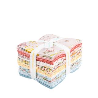 A stack of folded patterned fabric pieces tied together with a white ribbon, shown on a plain white background.
