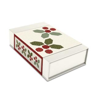 Rectangular box with floral design on a white background