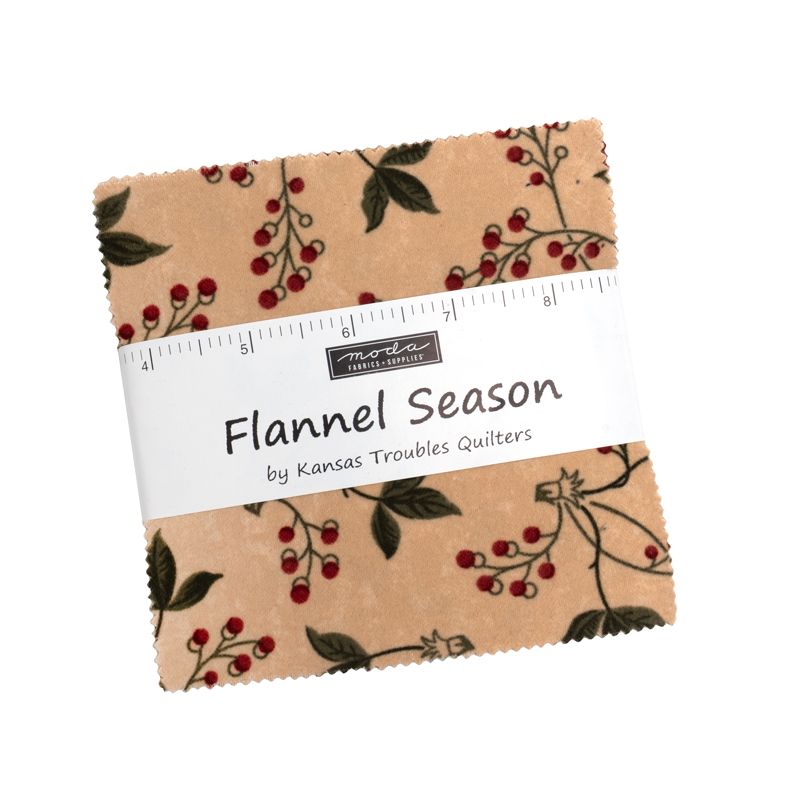 Flannel charm pack with 'Flannel Season' label on a white background