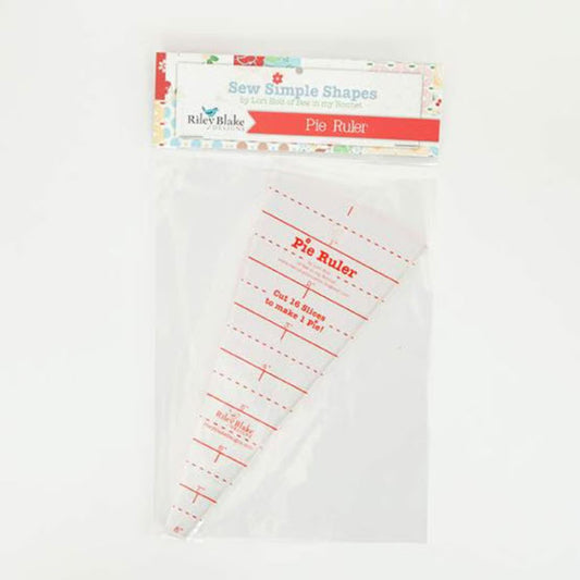 Pie-shaped quilting ruler on a white background