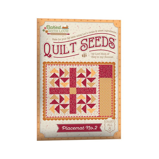 Quilt Seeds placemat or quilt block pattern with quilt design and branding on a white background