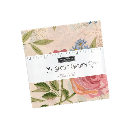 Floral charm pack square with 'My Secret Garden' label on a white background
